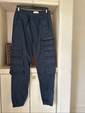 Kids Abercrombie Cargo Jogger Pants -navy size 13/14